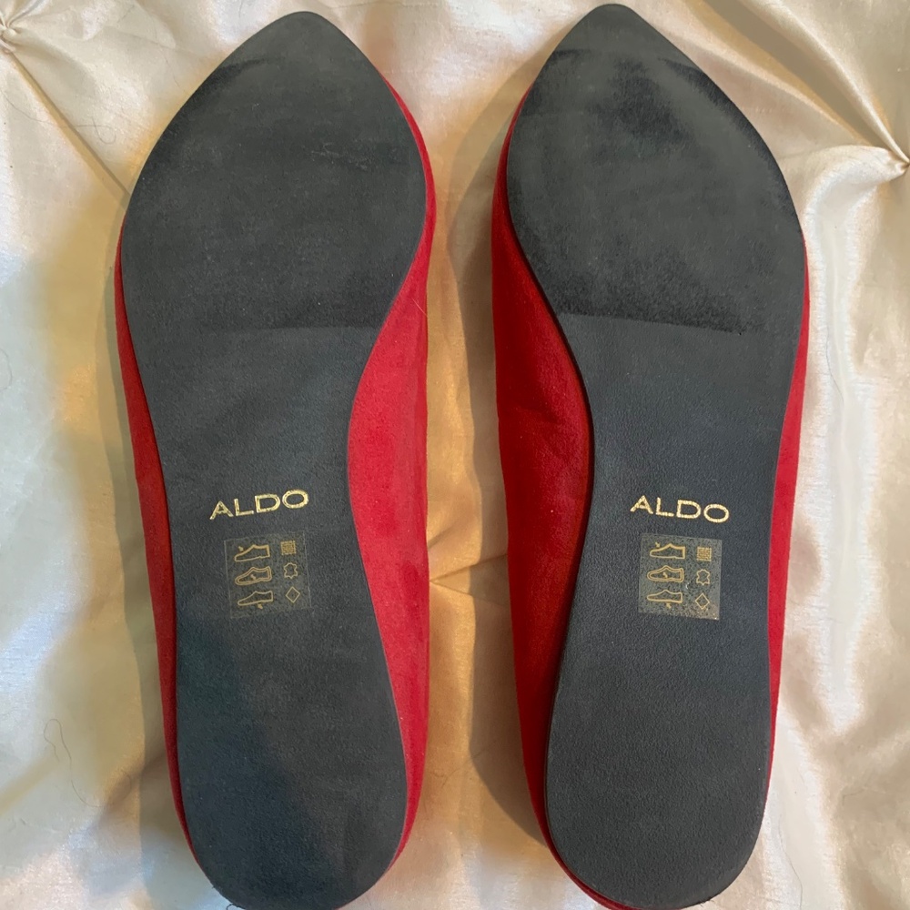 Aldo Red Embellished Fabric Flats sz 8.5 - Picture 6 of 6